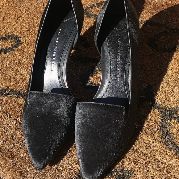 10 Crosby Dereck Lam Black Real Fur High Heels. d’Orsay Pumps, Size 7 1/2 NWOT - Picture 4 of 16